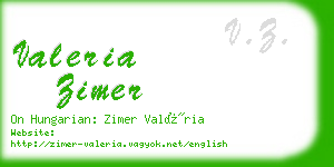 valeria zimer business card